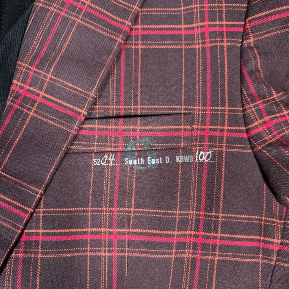 G-Star Raw Denim Men's XL Plaid Blazer Jacket Burgundy Red South East D